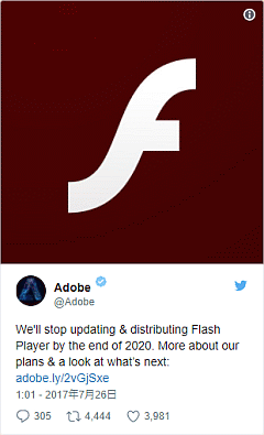 We'll stop updating & distributing Flash Player by the end of 2020. More about our plans & a look at what’s next