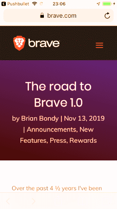 The road to Brave 1.0