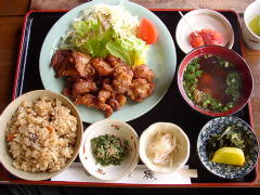 地鶏唐揚げ定食