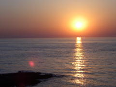 響灘に沈む夕陽