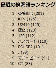 最近の検索語ランキング