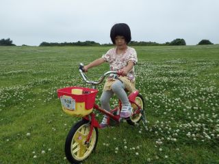自転車練習中
