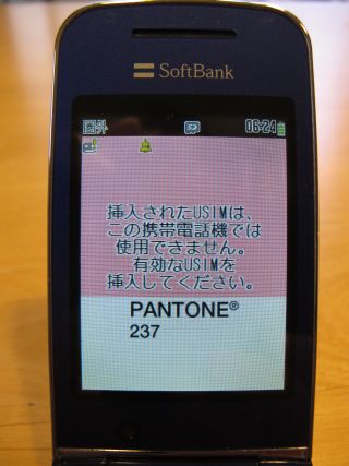 挿入されたUSIMはこの携帯電話機では使用できません。有効なUSIMを挿入して下さい。