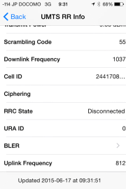 Downlinkが1037、Uplinkが812