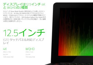 ディスプレイは12.5インチ 4K と WQHDの2種類