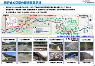 通行止め区間の復旧作業状況