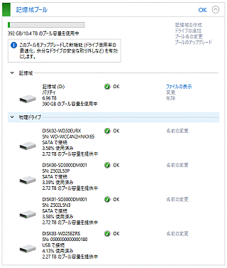 記憶域 6.96TB