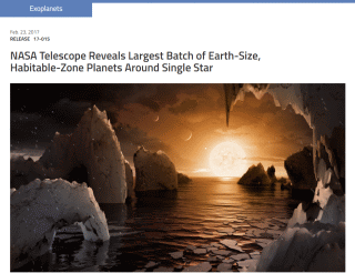 NASA Telescope Reveals Largest Batch of Earth-Size, Habitable-Zone Planets Around Single Star