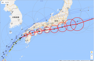 台風3号(ナンマドル)の進路図