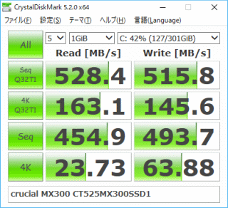 Read 528.4MB/s Write 515.8MB/s