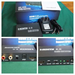 HDMI 2.0 Audio Extractor Support SPDIF+L/R
