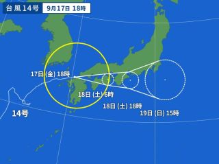 台風14号（2021年）の進路予想