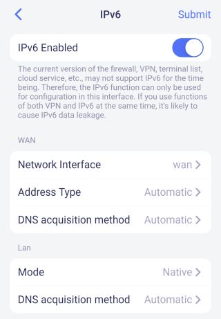 IPv6 Enabledになってはいるが、毎回Submitが必要